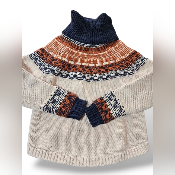 Madewell Fair Isle Turtleneck Alpaca Blend Pullover Sweater Long Sleeve Size L - Picture 3 of 12